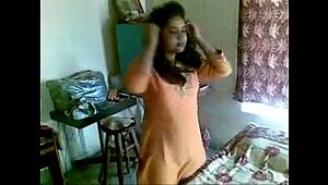 Youthfull Indian Bhabhi in bed with her Office Boning fucking partner