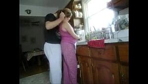 plowing wife in kitchen