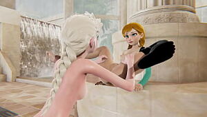 Frozen lesbian - Elsa x Anna - 3 dimensional Porn