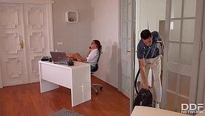 Rose Valerie's Assfuck Office Cleaning With Kai Taylor's Long Pecker